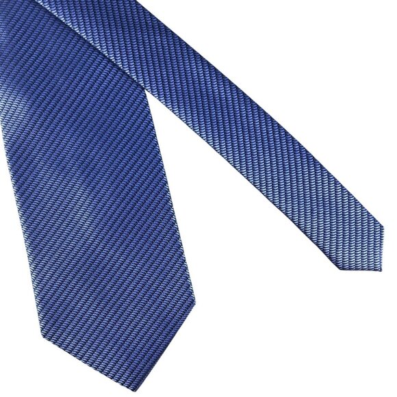 Alexander Julian Colours Mens Repp Tie Blue Textured Woven Silk Necktie Classic - Picture 8 of 11